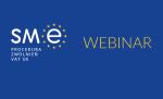 Na granatowym tle napis WEBINAR i logo SMe